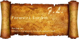 Ferenczi Loránd névjegykártya