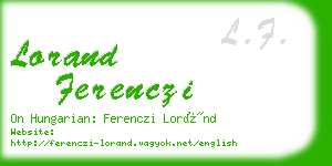 lorand ferenczi business card